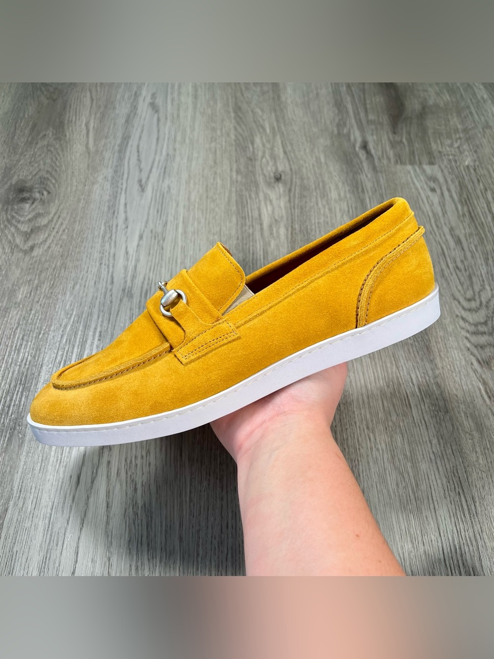 New‎ Allen Edmonds Randolph Suede Bit Loafers Mustard Yellow Men's 10 D Slip on